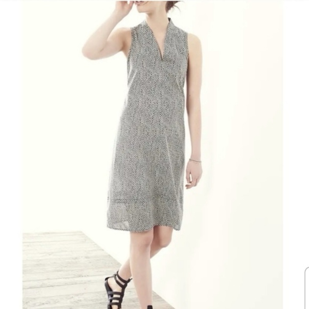 Eileen Fisher Bandini Print Organic Cotton Dress black / tan Bandini Dot Size S